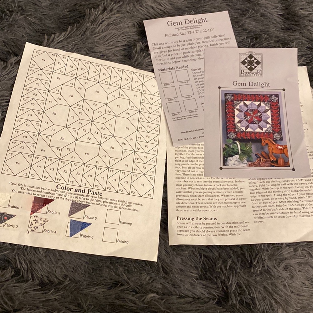 Gem Delight patchwork wall hanging pattern - Picture 7 of 9